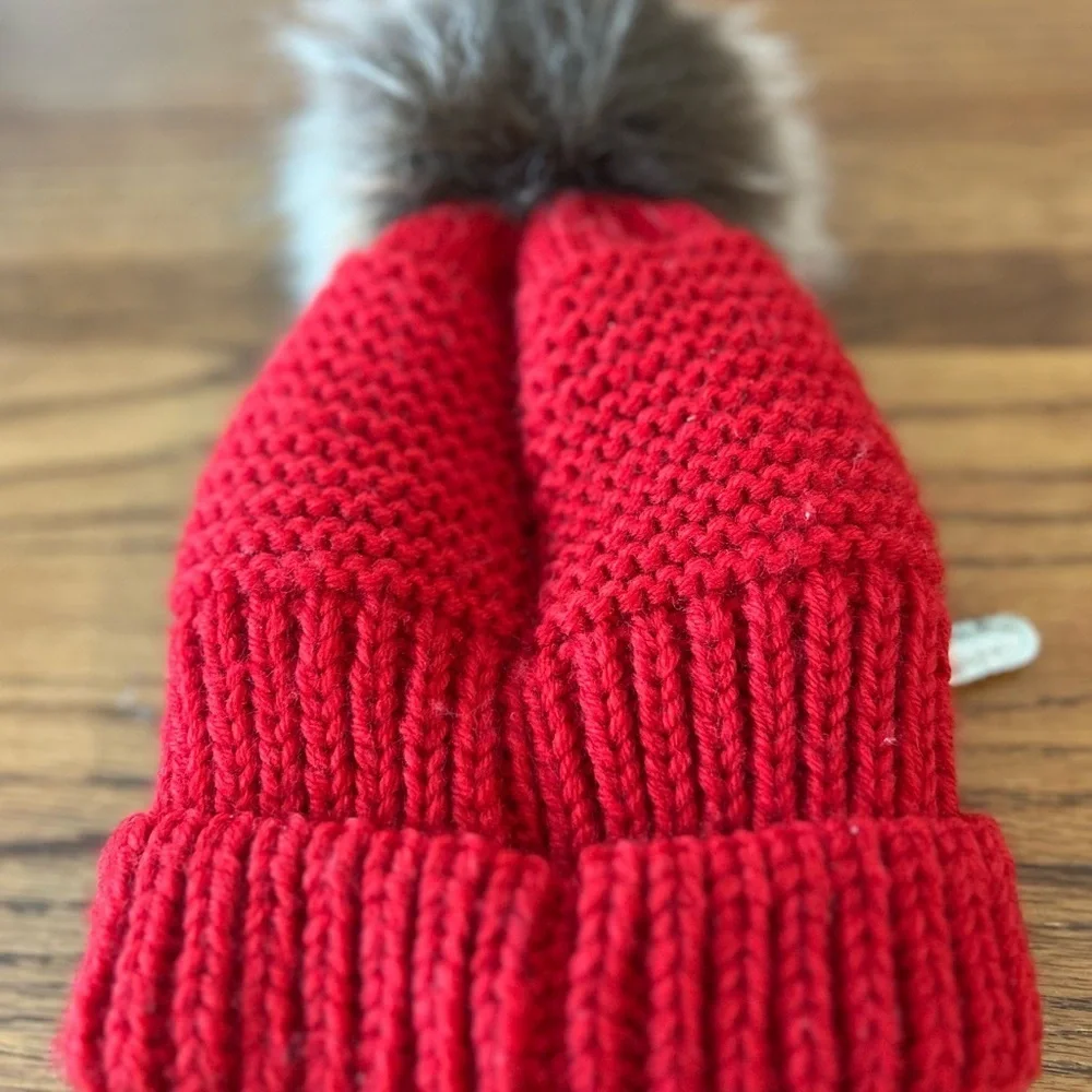 ❤️5 For $20❤️ Justice Red Reindeer Antlers Holiday Beanie Pom Pom Size Youth